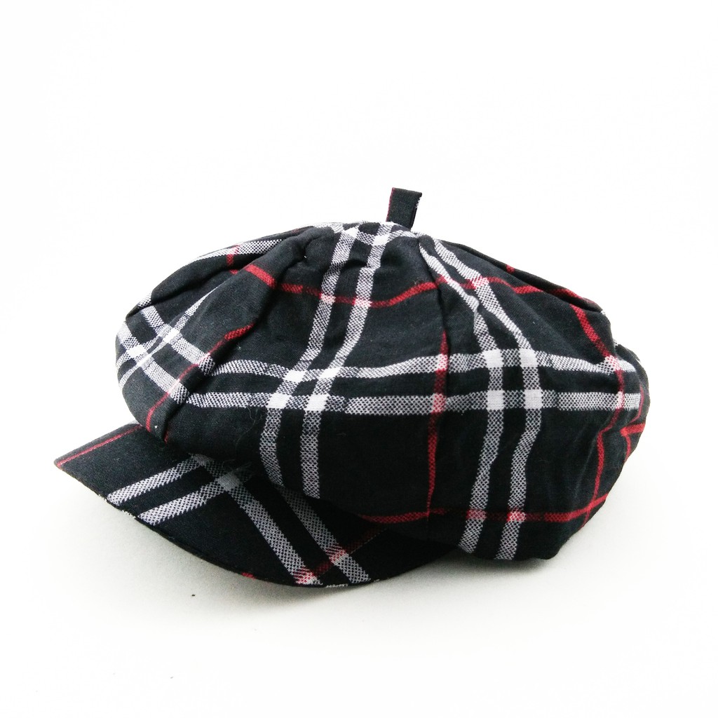 Topi NBC anak Burberry pattern - black