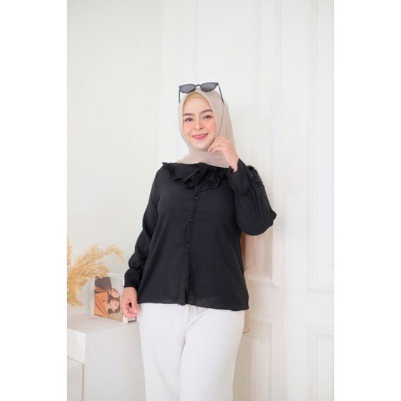 Blouse kringkel airflwor terbaru - MERSY BLOUSE KRINGKEL - BLOUSE KEMEJA WANITA TERBARU