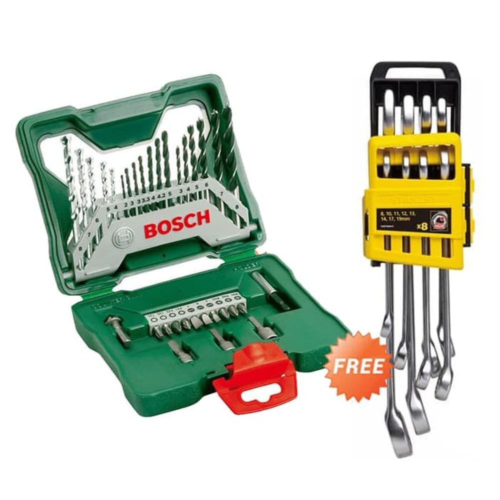 Mata Bor 33 Set Bosch X-Line Dan Kunci Ring Pas Set 8 Pcs Stanley