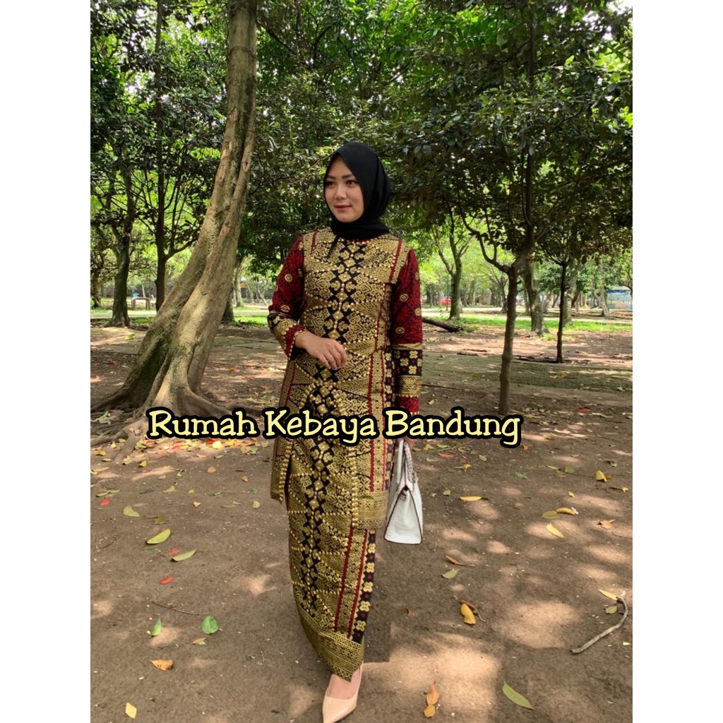 SETELAN MELISA TUNIK  SONGKET  ATASAN DAN ROK BATIK JUPRI RUMAH KEBAYA BANDUNG BATIK COUPLE SONGKET PALEMBANG RUMAH SONGKET BANDUNG