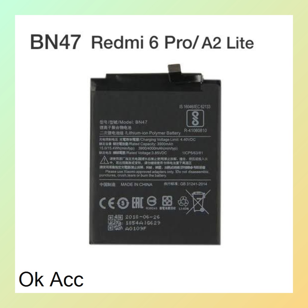 Battery Baterai Redmi 6Pro A2 Lite/BN47, 8 8A/BN51, 9A 9C Poco M2 Pro/BN56, Note 6 Pro/BN48, Note 7 Pro/BN4A, Note 8 Pro/BN4J, Note 9/BN54, Note 9 Pro/BN53