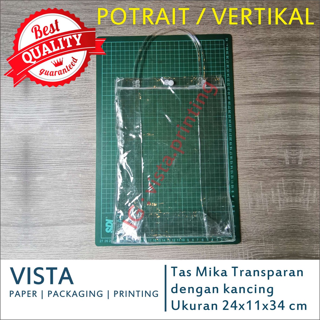 

Tas Mika Transparan / Tote Bag / Goodie Bag / Hampers Uk 24 x 34 cm