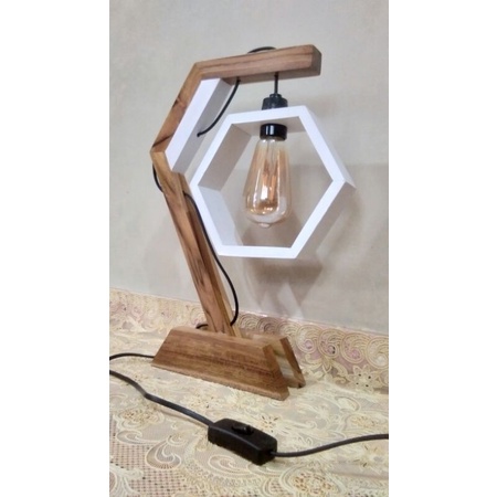 lampu hias/lampu meja/lampu tidur kayu jati
