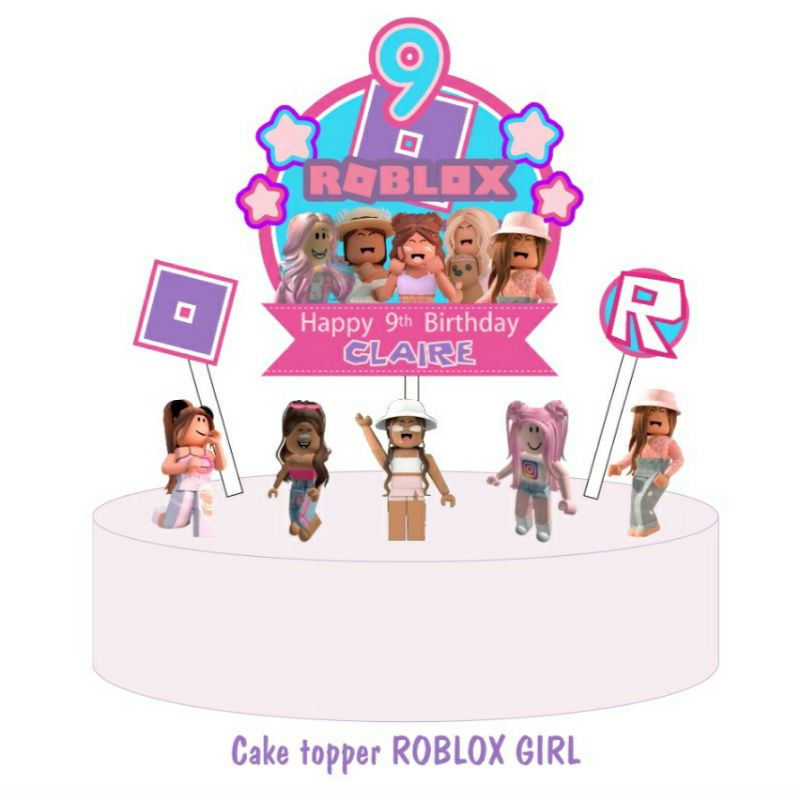 cake topper hiasan kue Roblox Girl