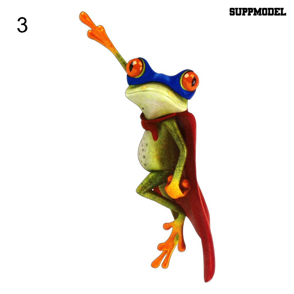 Supmodel 3D Frog Cartoon Funny Car Auto Trunk Body Bumper Window Decor Decals Sticker