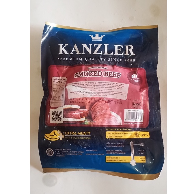

FROZENFOOD KANZLER SMOKED BEEF 250g FROZENFOOD BANDUNG