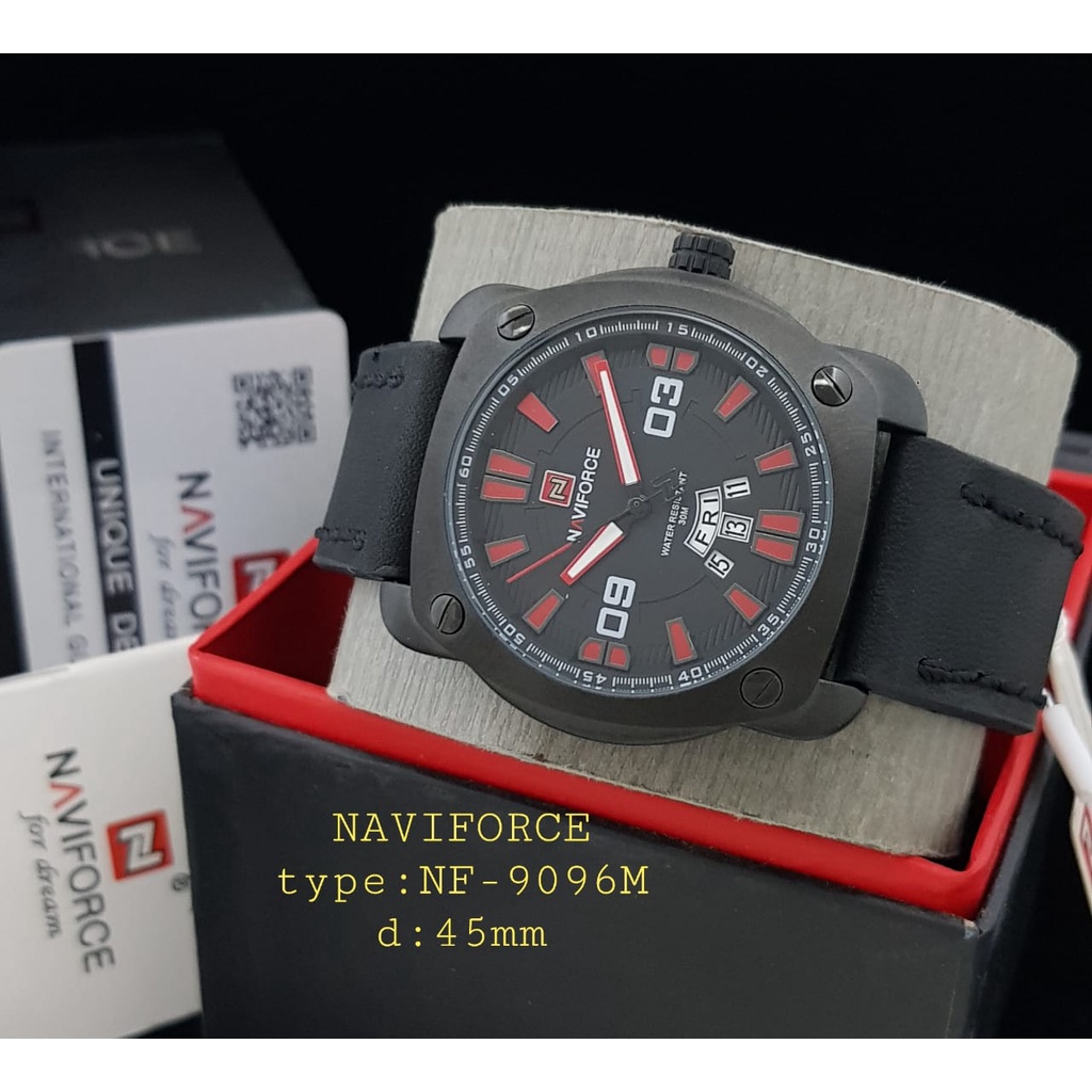 JAM TANGAN COWOK TALI KULIT NAVIFORCE  NF-9096M ORIGINAL/JAM TANGAN COWOK NAVIFORCE/NAVIFORCE NF-9096M