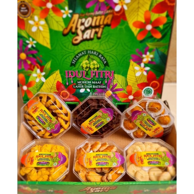 Kue kering paket lebaran / hari raya idul fitri Aroma sari @ 6 toples