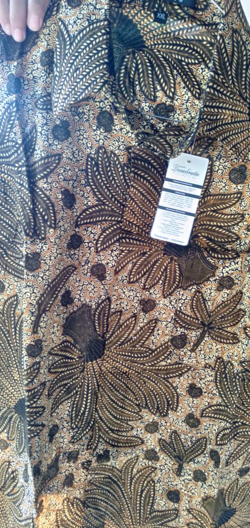 Batik Pria Kemeja Batik Danabrata Lengan Panjang Motif Padi Mas Kode Hrb026 Size M L Xl Regular