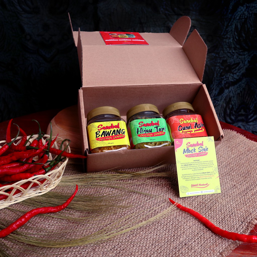 

sambal Mbok Siah paket serbu (1 box isi 3 sambal)