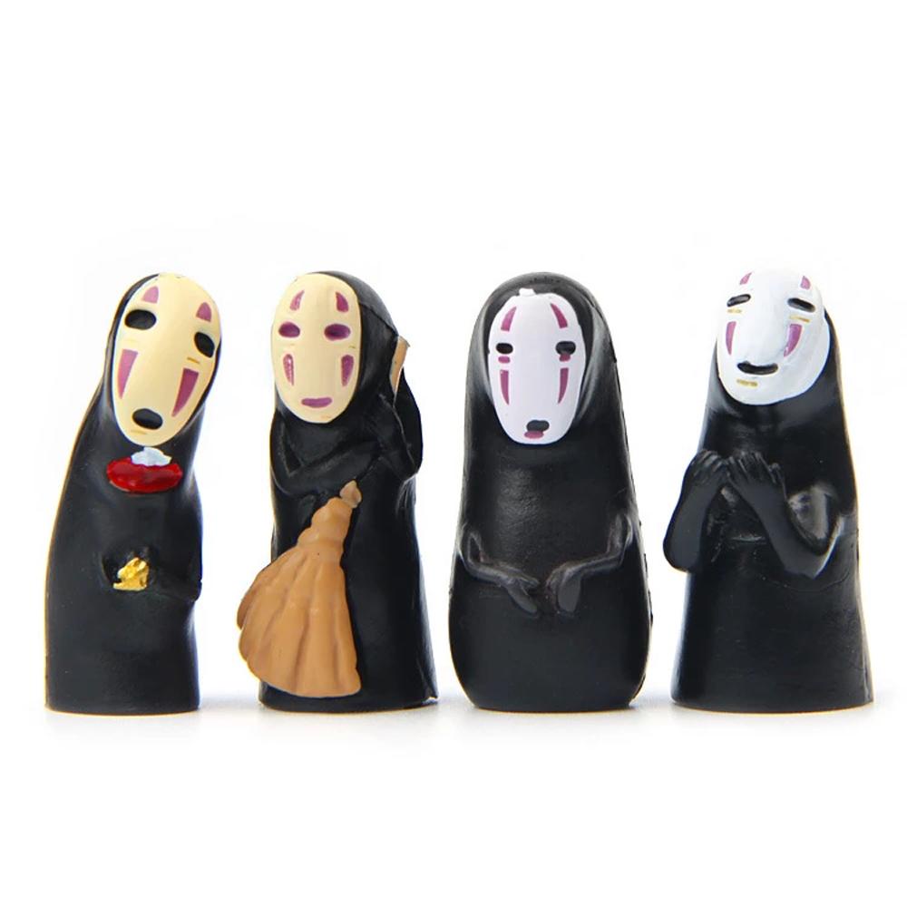 NEEDWAY Needway No Face Men Figure Collection Model Kawaii Anime 4pcs Hadiah Koleksi Action Figure