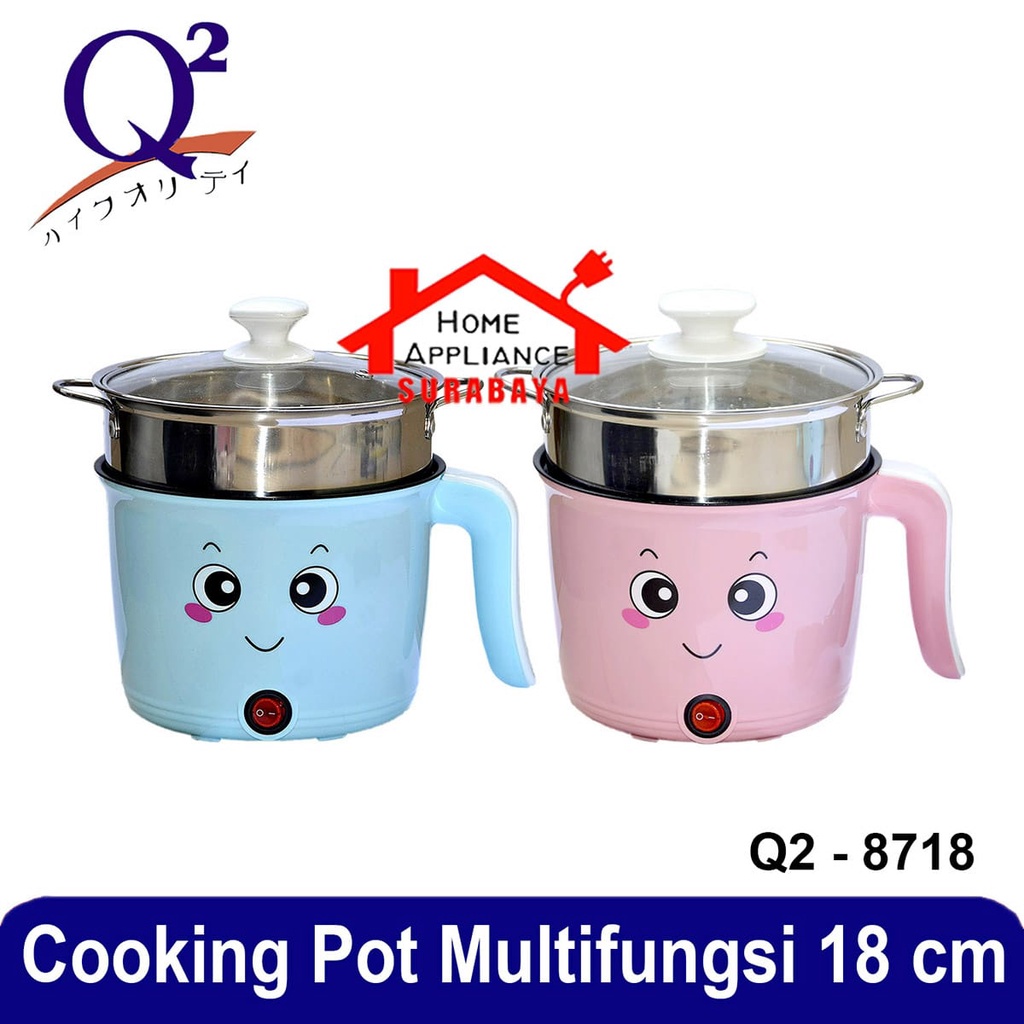 Electric Cooking Pot 18 CM Serbaguna - Panci Listrik Elektrik Multifungsi 18 CM Q2-8718 / Q2 8718