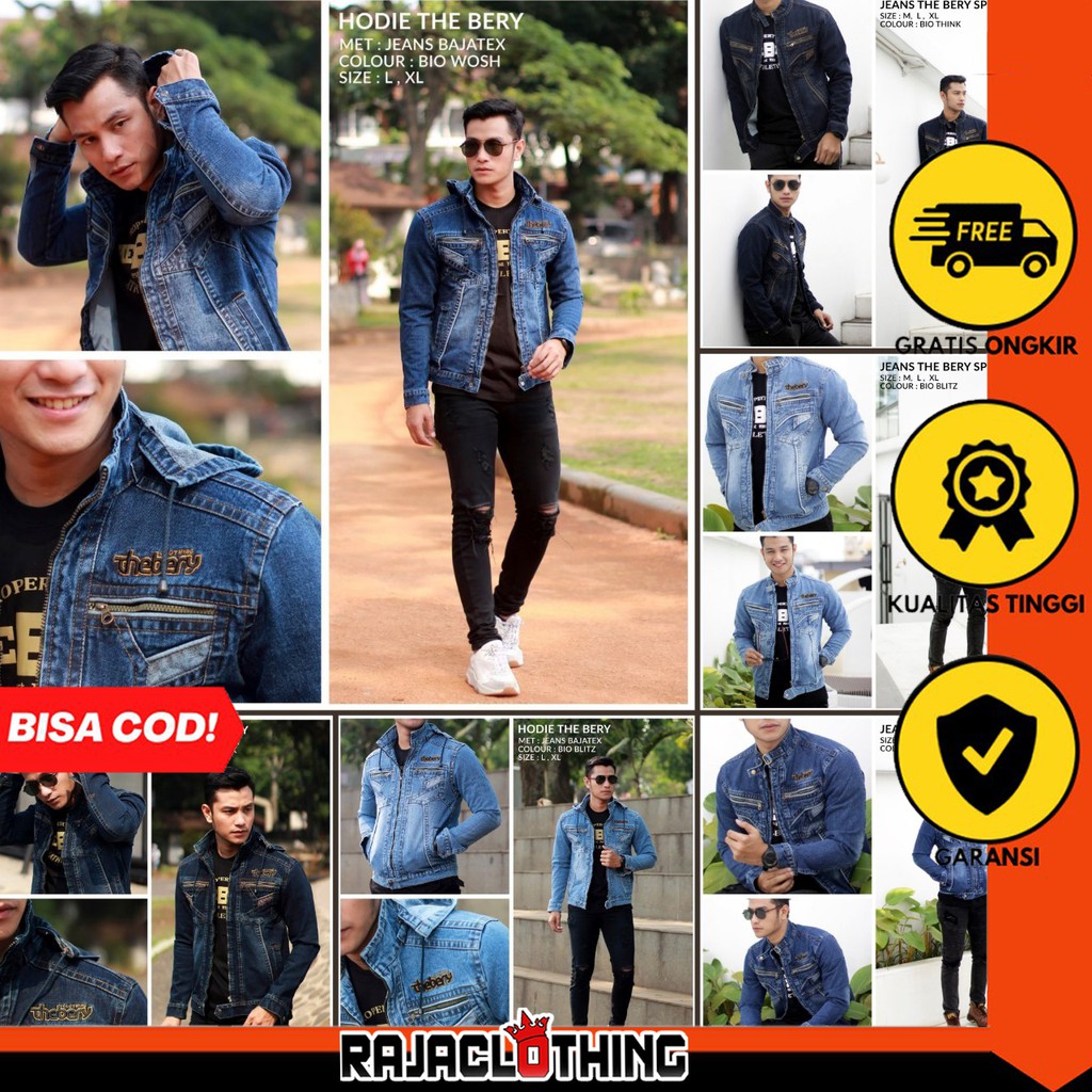 RCL - JAKET JEANS HODIE PRIA THE BERY SCRUB COWOK THE BERRY SPRAY DENIM ORIGINAL THEBERY PREMIUM