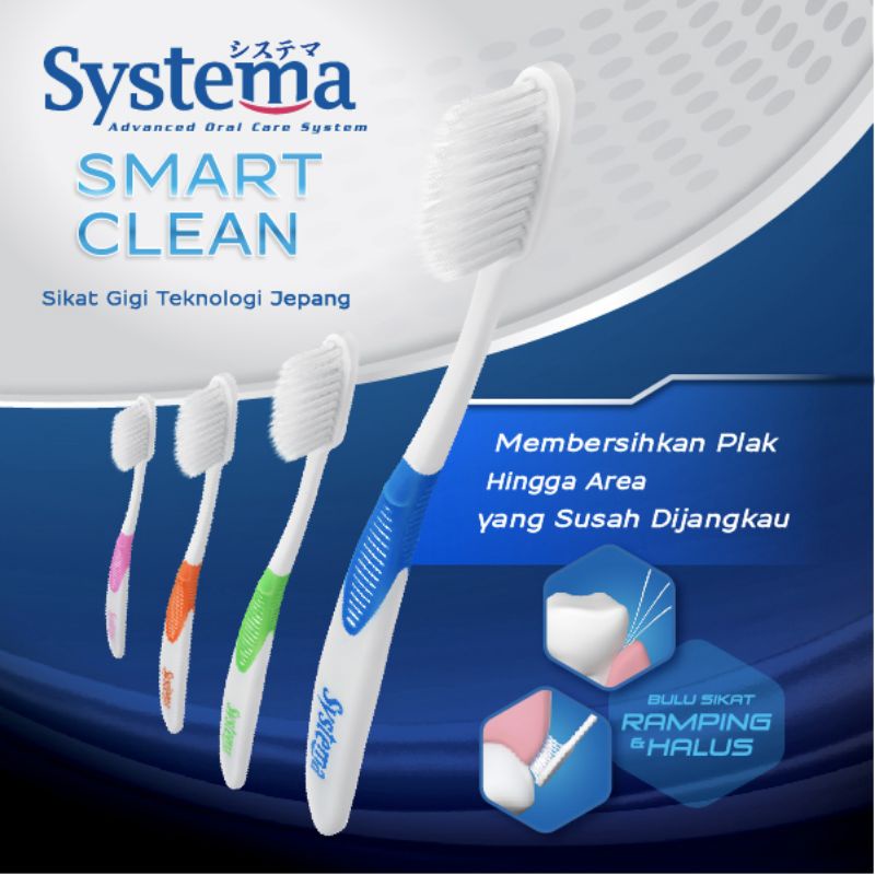 Systema sikat gigi isi 3 pcs lebih hemat smart clean soft