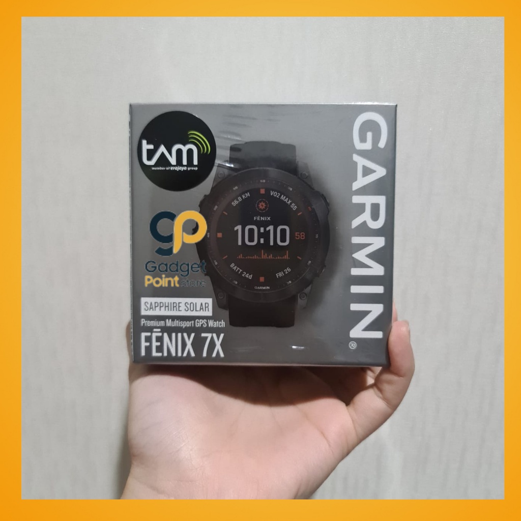 Garmin Fenix 7X Sapphire Solar Carbon Gray DLC Titanium with Metal Band - Original Garansi Resmi TAM 2 Tahun