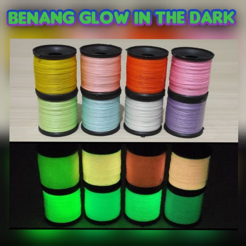 Benang fospor glow in the dark Assist hook  vospor fosfor panjang 100 meter