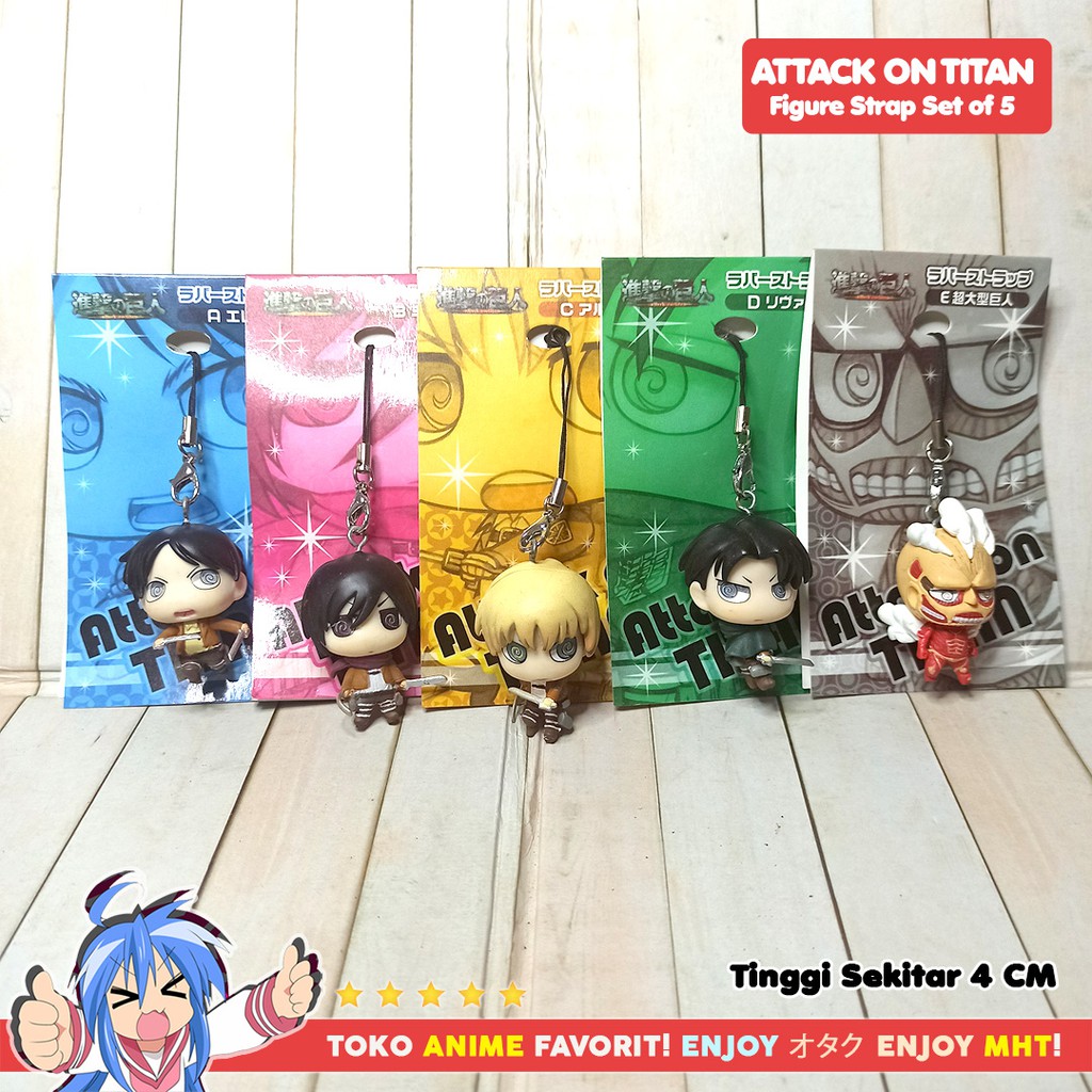 Gantungan HP Figure Anime Shingeki no Kyojin Attack On Titan SNK AOT Levi Eren Mikasa Armin