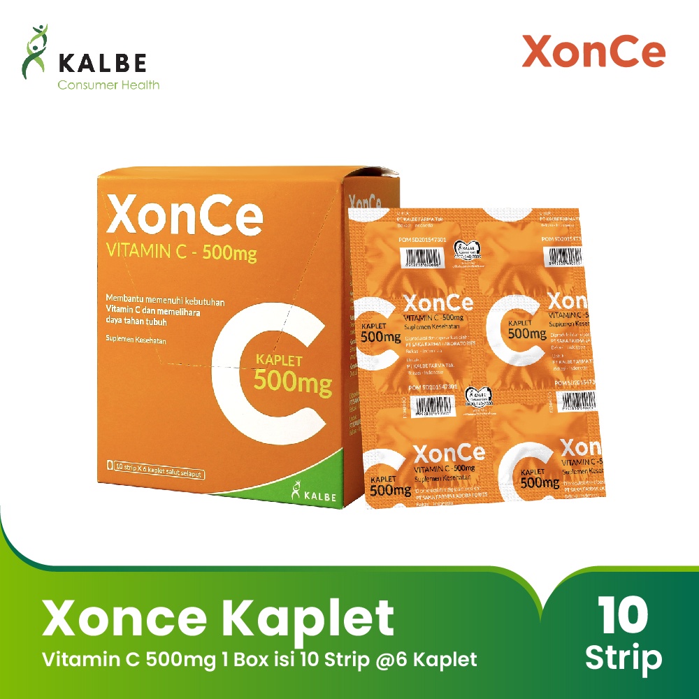 Xonce Kaplet Vitamin C 500mg - 1 Box isi 10 Strip @6 Kaplet