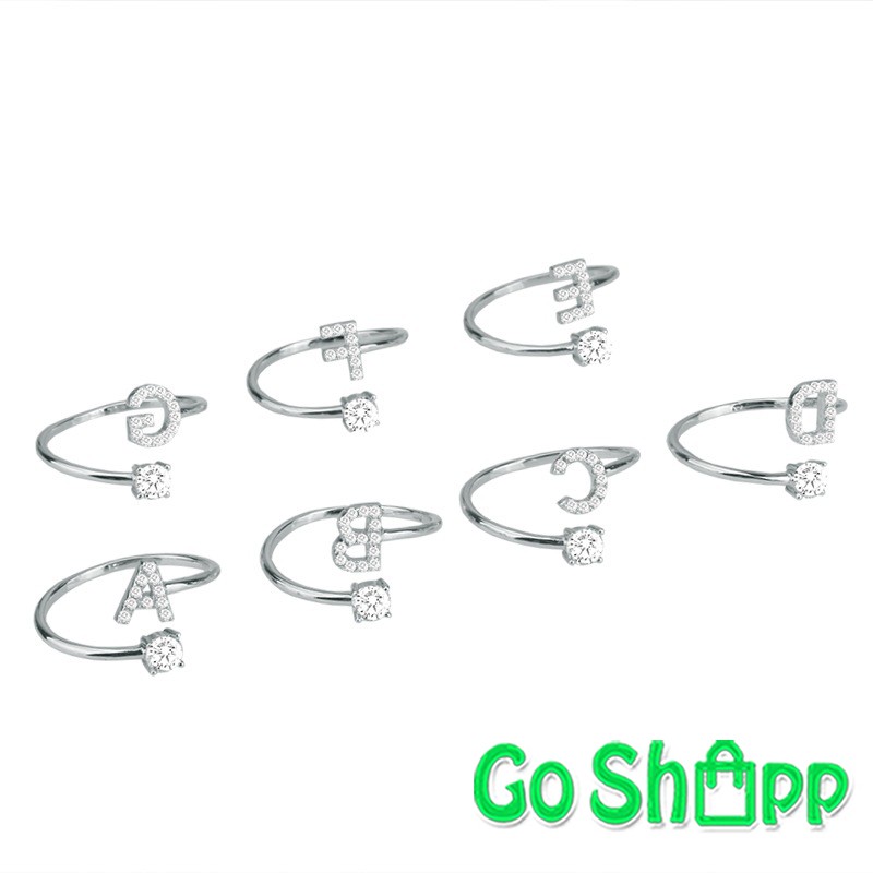[JAKARTA] Cincin Alphabet A-L Silver Stainless - Cincin Wanita Korea - Cincin Huruf Import [C01]