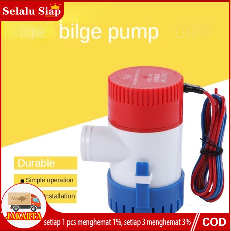 Bilge Pump Pompa Air Celup 12V 1100GPH Marine Lambung Kapal Pompa