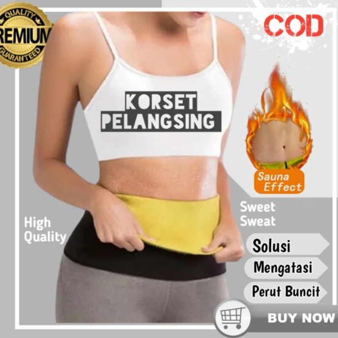 KORSET PENGECIL PERUT PEMBAKAR LEMAK KORSET PELANGSING SAUNA SUIT HOT SHAPERS    ALAT GYM FITNES