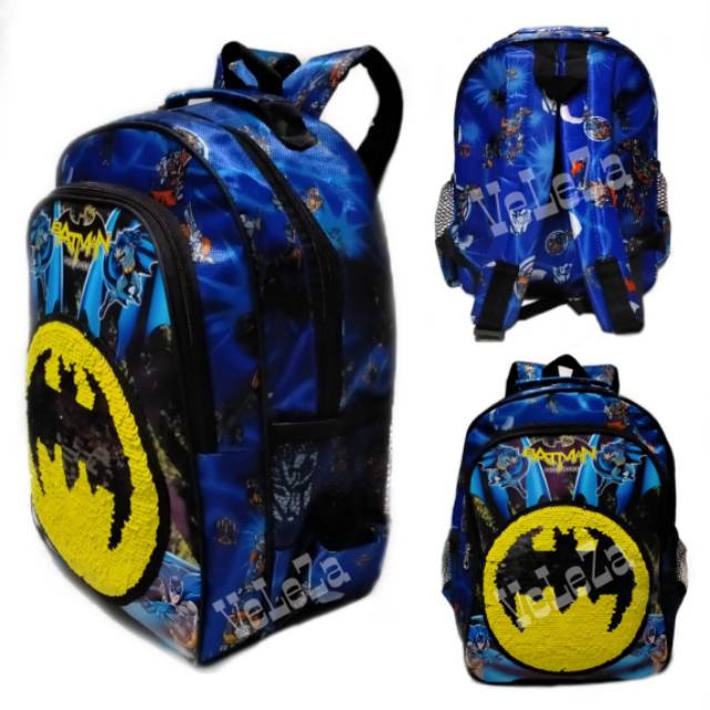 Tas Ransel Anak Usap superhero Free Topi Led - tas anak