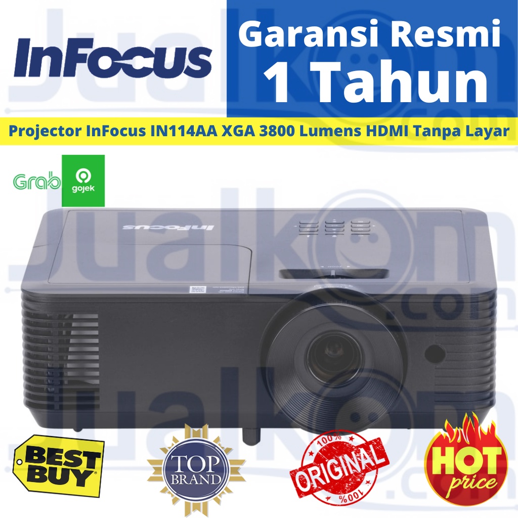 Projector InFocus IN114AA XGA 3800Lumens HDMI (Tanpa Layar) IN 114AA Pengganti IN114XV