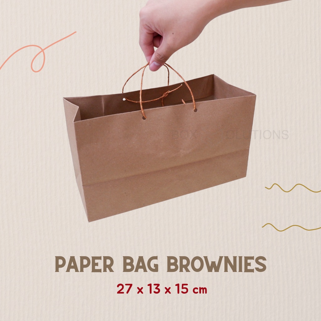

[isi 12] paper bag / tas kertas coklat brownies 27 x 13 x 15 cm (1 LUSIN)