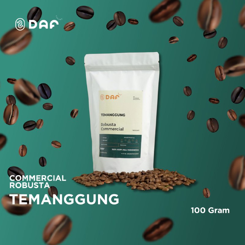 

Kopi Robusta 100gr Bubuk/Biji daf coffee MURNI 100%