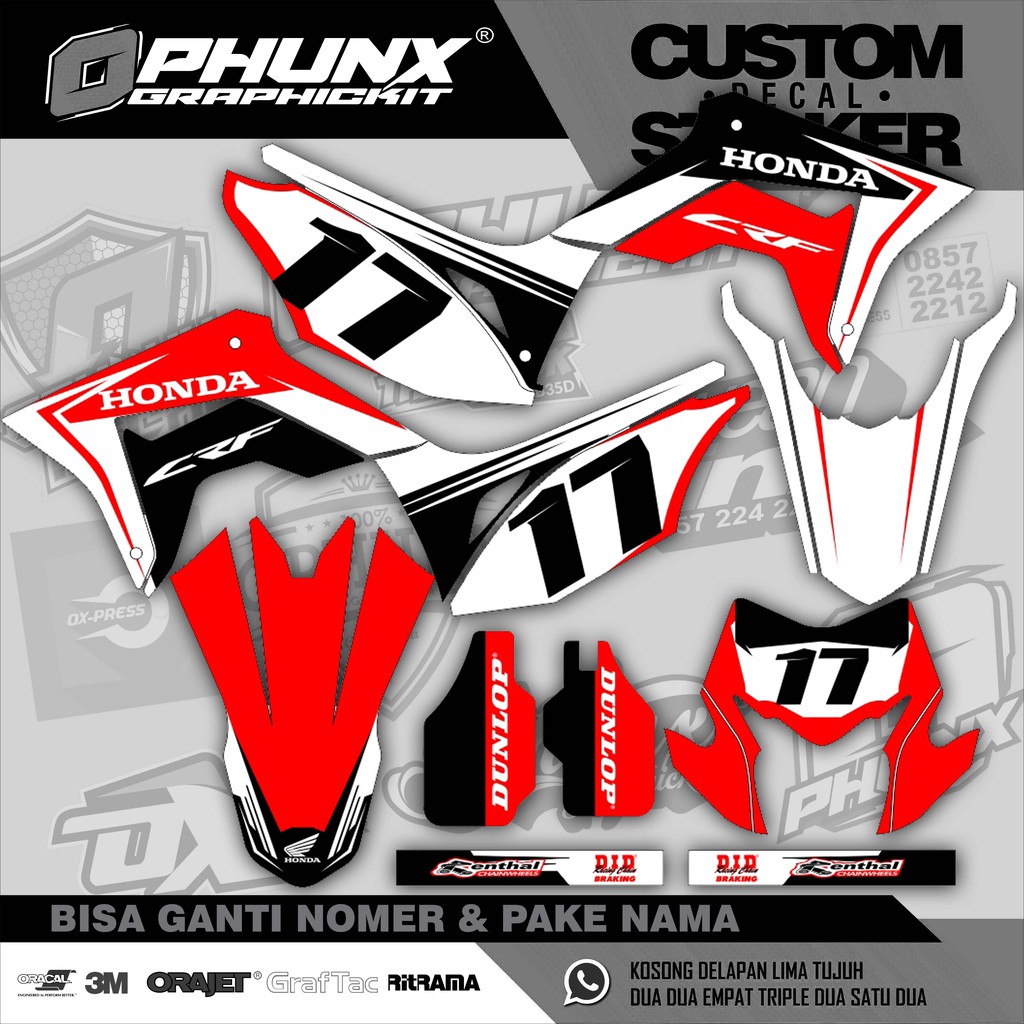 Stiker Decal CRF 150 L nomer 17