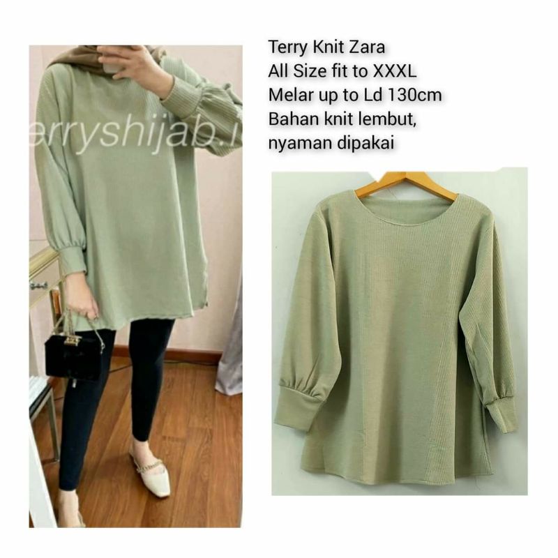 KAOS ZARA TERRY IMPORT - KAOS BIG SIZE POLOS - KAOS LENGAN PANJANG