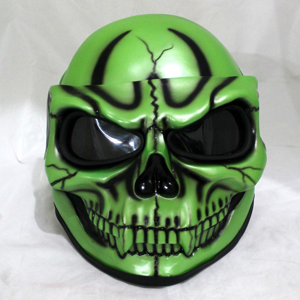 helm unik 3d tengkorak green