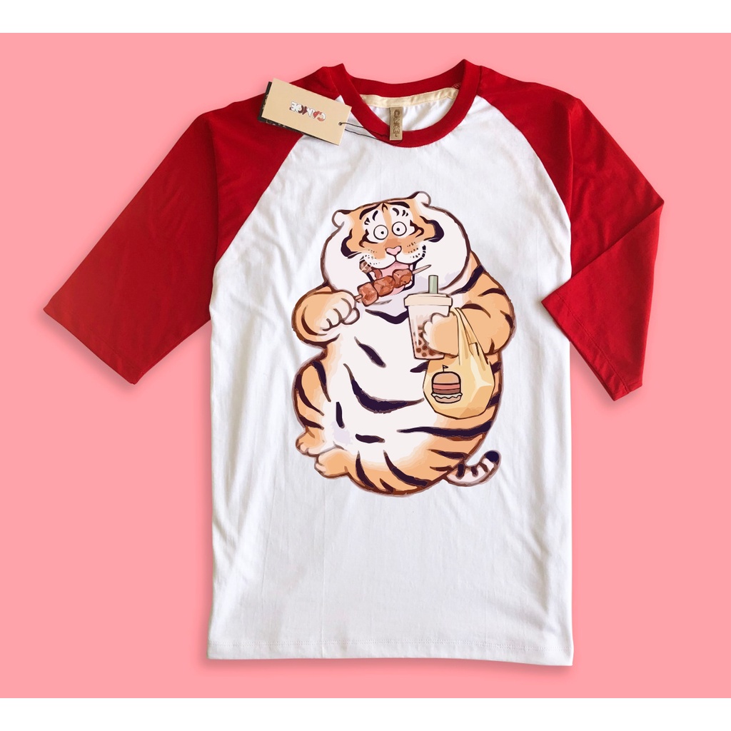 kaos raglan Imlek Chinese New Year Macan Makan Gendut tiger