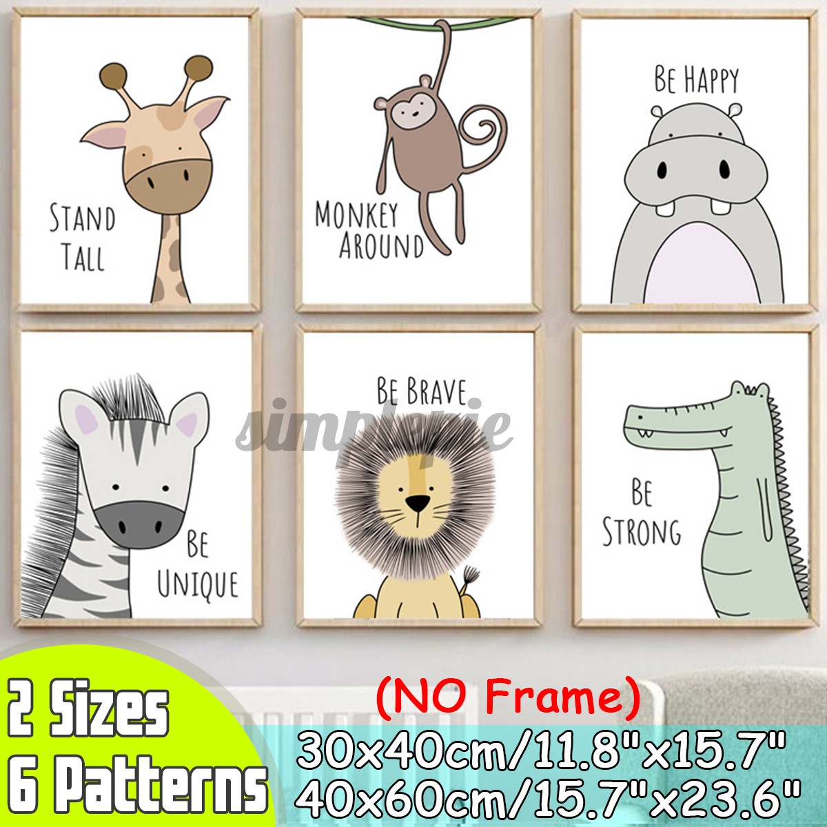 Lukisan Poster Bahan Kanvas Tanpa Bingkai Gambar Kartun Hewan Burung Hantu Kelinci Beruang Rubah Rusa Untuk Dekorasi Kamar Anak Shopee Indonesia