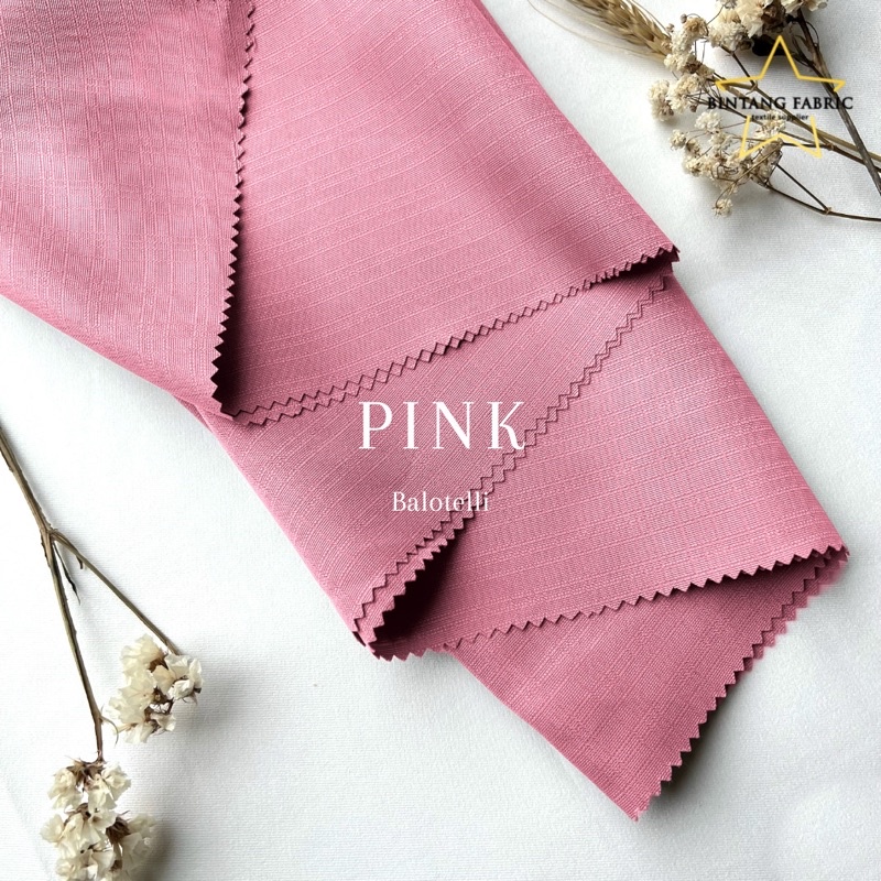 Bahan Bintang Fabric Kain Baloteli Polosan 1 meter-Pink