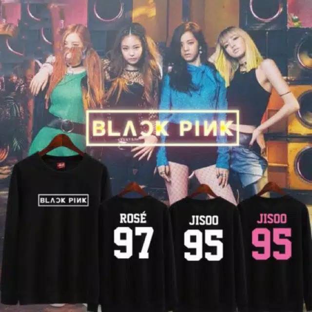KAOS KPOP BLACKPINK LENGAN PANJANG KAOS MEMBER BLACKPINK LENGAN PANJANG BISA PILIH NAMA MEMBER