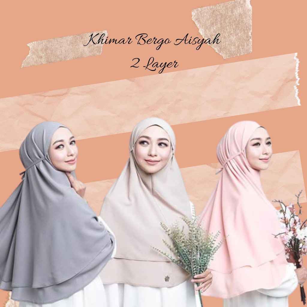 Khimar Aisyah Double Layer Finishing Neci / Khimar Maryam 2 Laye Hijab