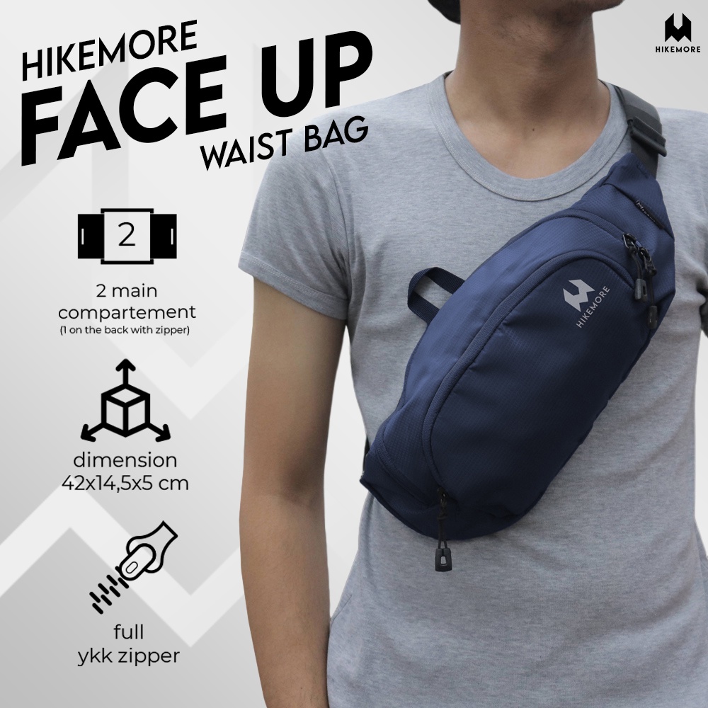 Hikemore Face Up Tas Selempang Pinggang Waist Bag Outdoor Original