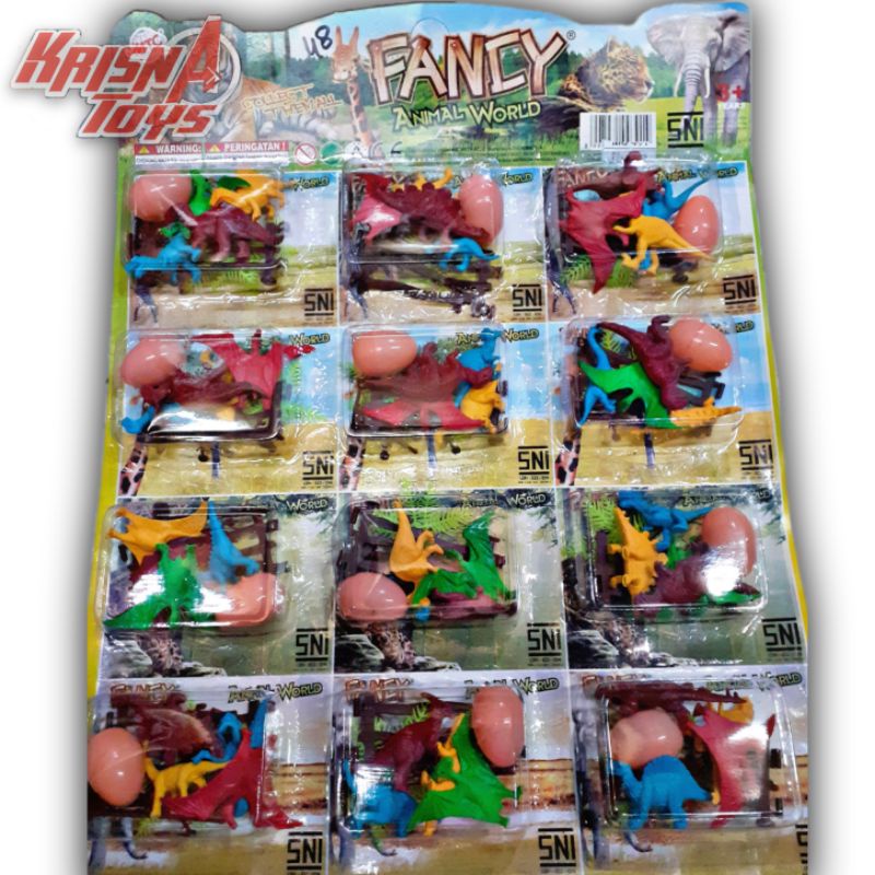 MAINAN ANAK DINOSAURUS SET/DINO SET TELOR isi 12pcs/Lembar