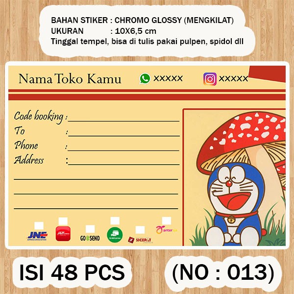 

( STIKER PENGIRIMAN ) Shipping label ( /pack isi 48pcs no.13 )