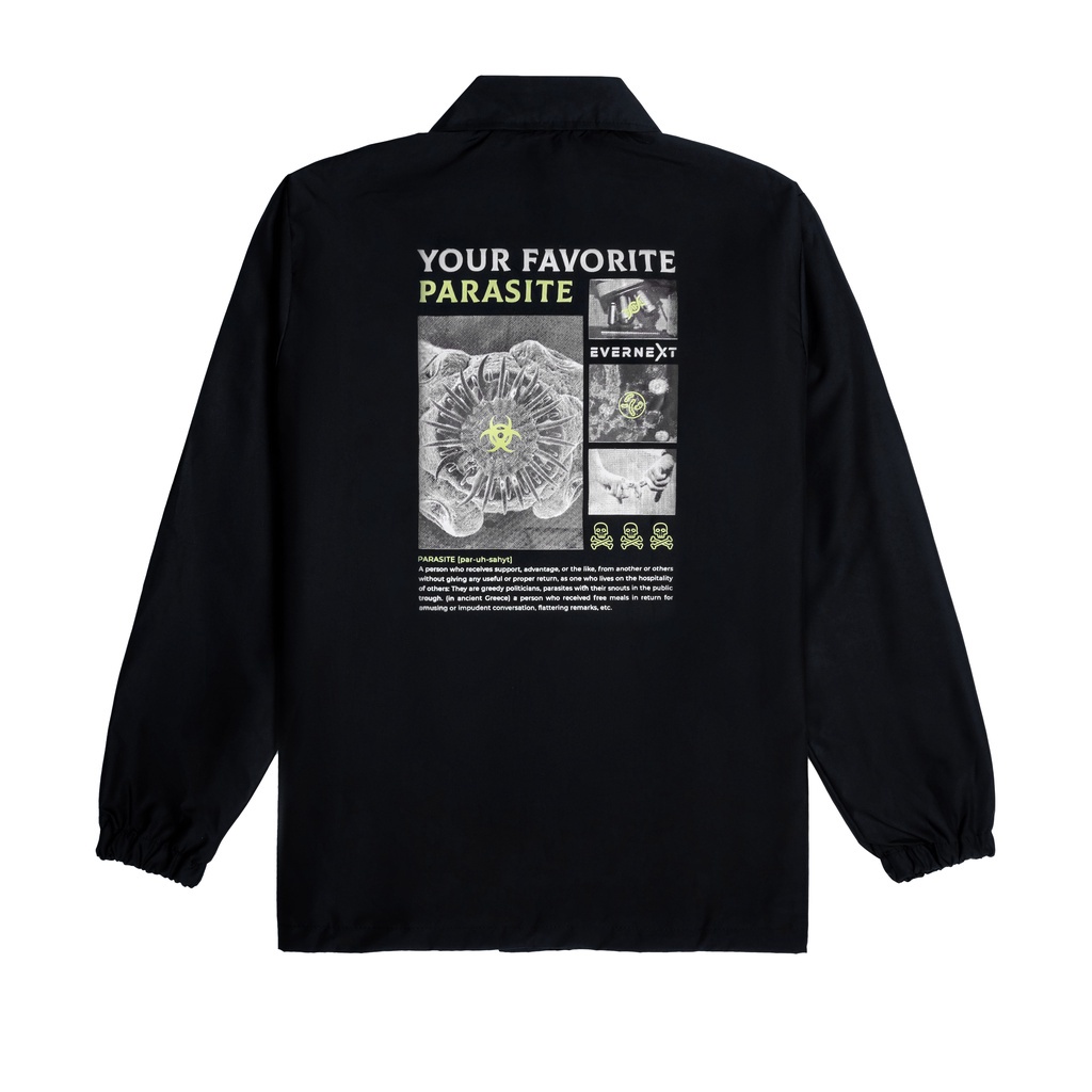 JAKET PRIA - JAKET COACH SALVIO HEXIA - JAKET WINDBREAKER - JAKET PARASUT - JAKET PARASUT PRIA-PARASITE BLACK