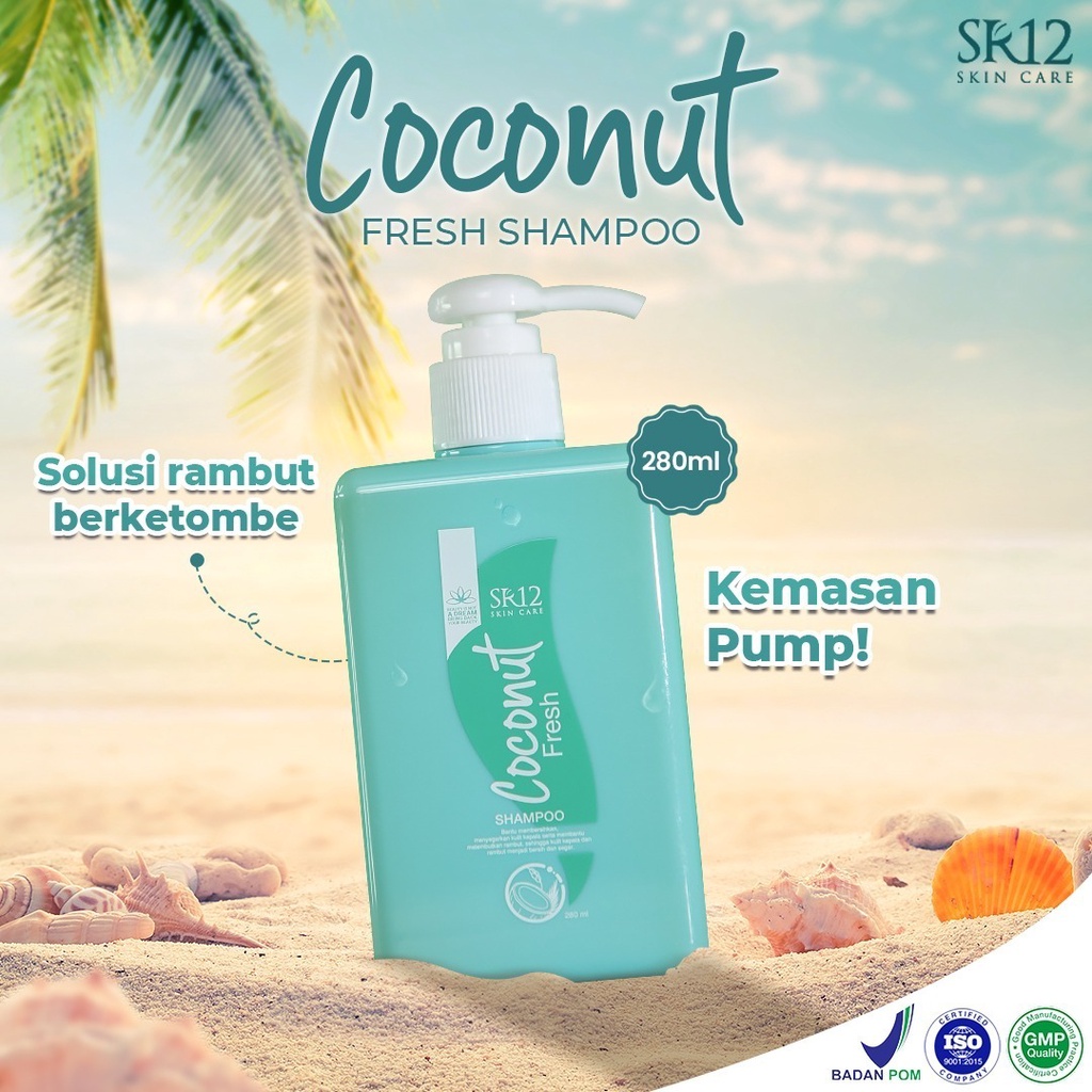 Coconut fresh shampoo sr12 Shampo anti ketombe dan rontok 200 ml Shampo anti lepek Shampo gatal di k