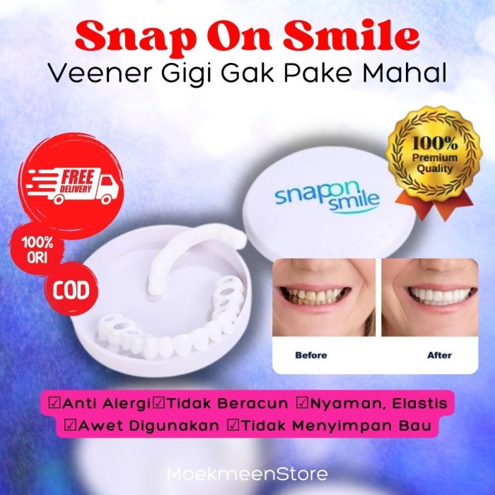✨COD✨ Snap On Smile Veener Gigi Palsu Instan Atas dan Bawah Gigi ORIGINAL