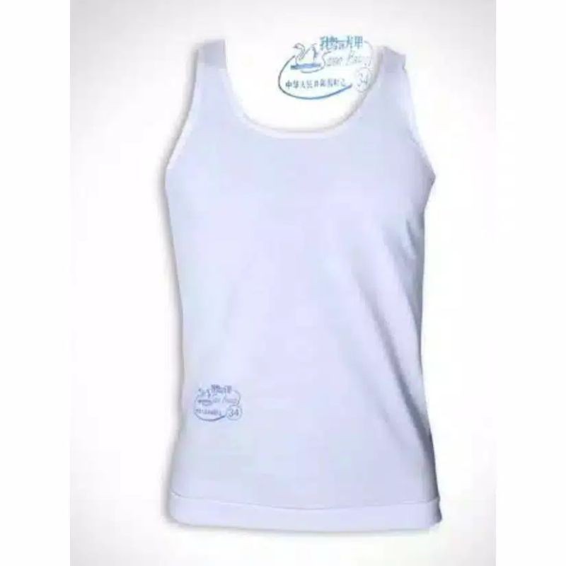 Kaos Singlet Pria Warna Putih Swan Brand-2
