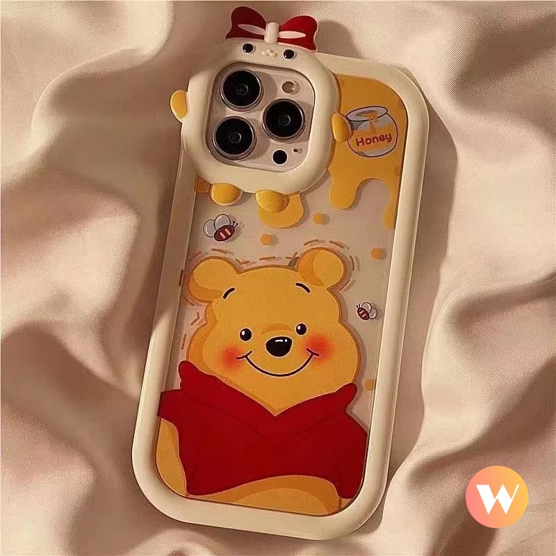 Soft Case Desain Kartun Winnie the Pooh Strawberry 3D Untuk IPhone 14 13 11 12 Pro MAX 6 6S 7 8 14 Plus XR X XS MAX SE 2020