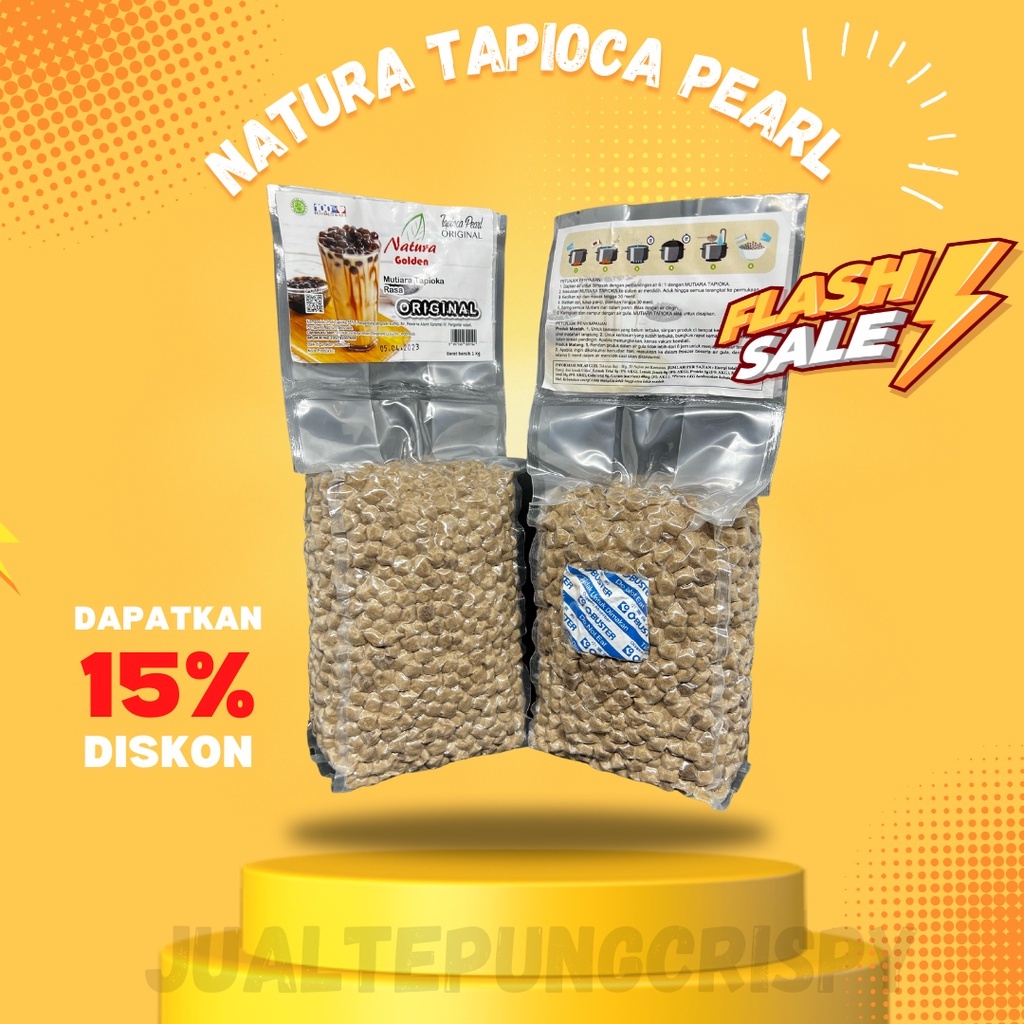 

Natura Tapioca Pearl / Natura Boba / Mutiara Tapioka Rasa Original 1 KG