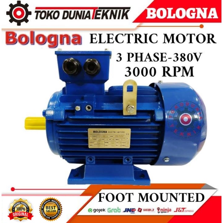 BOLOGNA 7.5HP/5.5KW/2POLE/B3 FRAME 132S-2 MOTOR 3PHASE