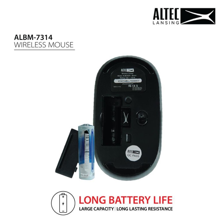Mouse Wireless Altec Lansing ALBM-7314 Silent Black | Altec ALBM7314