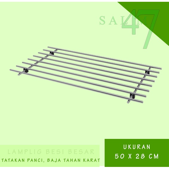 LAMPLIG BESAR Tatakan panci ukuran 50x28x2cm, Stainless ALAS PANCI