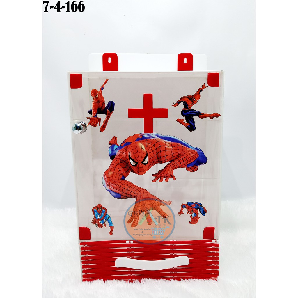 

Kotak Obat P3K Acrylic medicine box Murah Kekinian Karakter spiderman hellokitty Kupu kupu